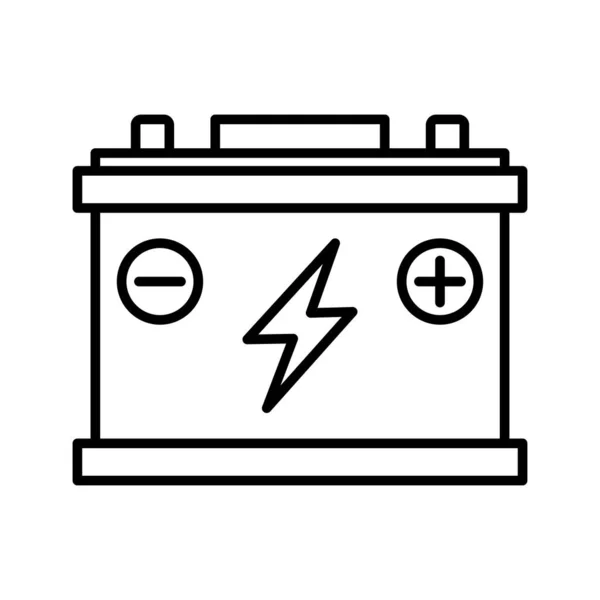 Autobatterie Symbol Akku Isoliert Auf Weißem Hintergrund Vektorillustration — Stockvektor