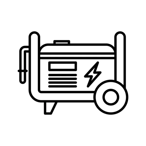 Icona Del Generatore Corrente Portatile Generatore Elettrico Domestico Isolato Sfondo — Vettoriale Stock