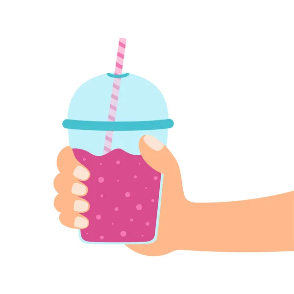 手押し酒 夏の飲み物 レモネード ガラスのソーダやストロー付きのプラスチックカップのベクトルイラスト — ストックベクタ
