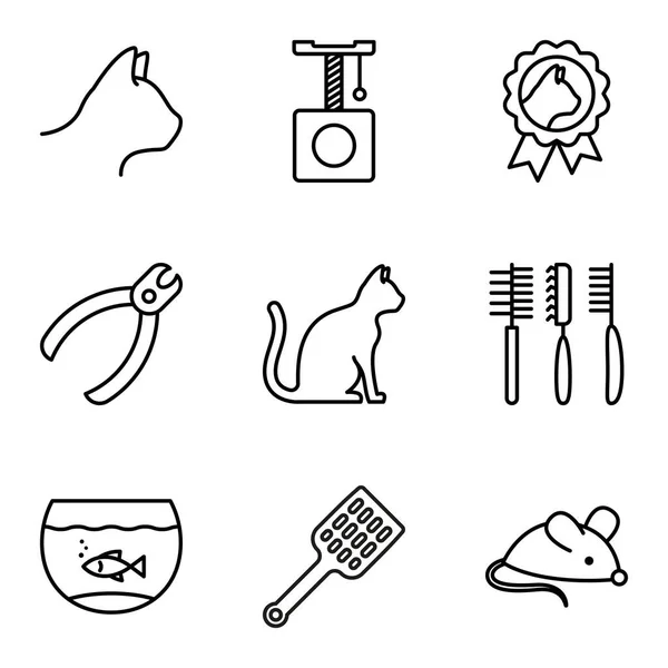 Set Pet Related Icons Pet Shop Pictogram Isolated White Background — Stockvektor