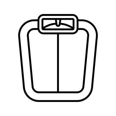 Zemin ölçekli simge. Banyo zemininin terazisi beyaz arka planda izole edilmiş. Vektör illüstrasyonu