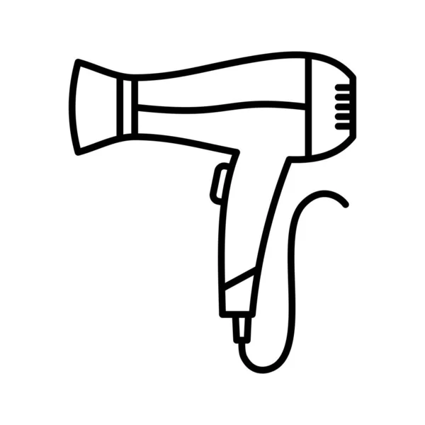 Ikona Suszarki Włosów Symbol Suszenia Włosów Izolowany Białym Tle Ilustracja — Wektor stockowy