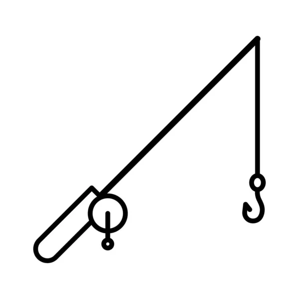 Angelruten Symbol Spinning Isoliert Auf Weißem Hintergrund Angeln Vektorillustration — Stockvektor