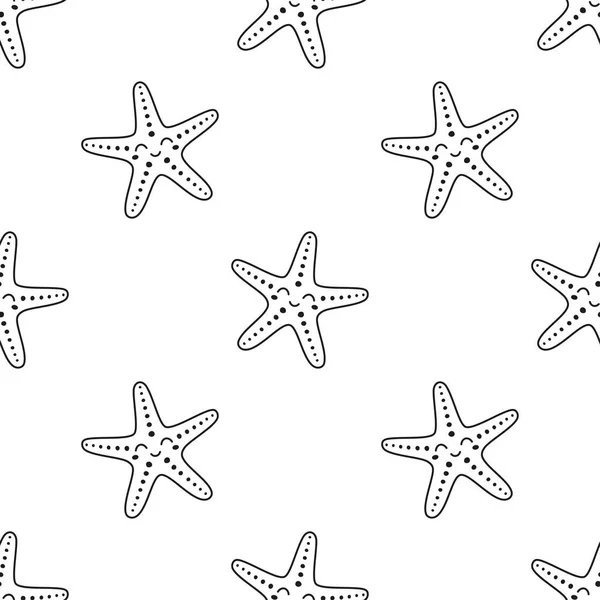 Bezešvé Vzor Obrysem Hvězdice Bílém Pozadí Kreslený Styl Tapety Vektorové — Stockový vektor