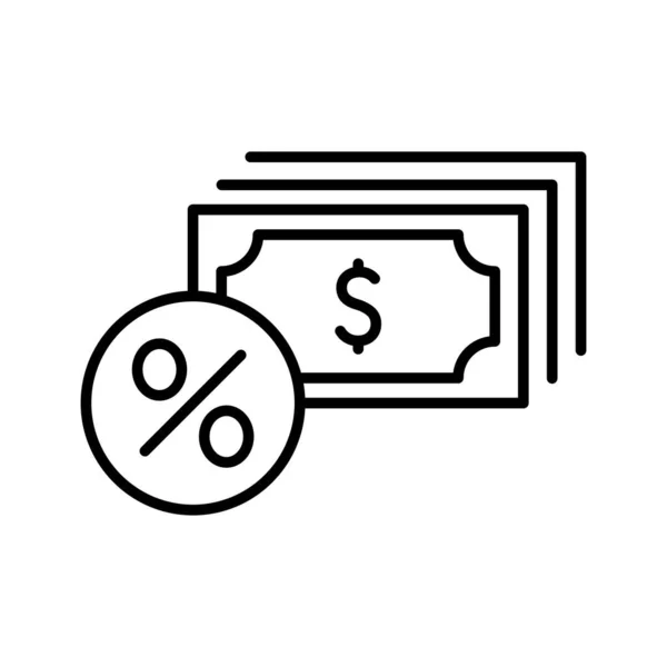 Kashbackikonen Symbol För Försäljning Och Rabatter Återlämna Pengar Vektorillustration — Stock vektor