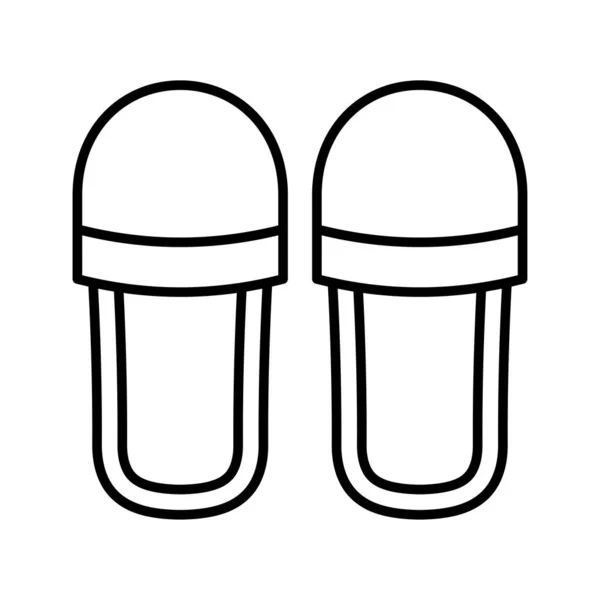 Terlik Ikonu Beyaz Arka Planda Izole Ayakkabıları Satır Biçiminde Vektör — Stok Vektör
