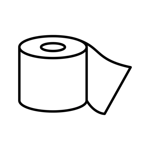 Tuvalet Kağıdı Ikonu Tuvalet Kağıdı Rulosu Beyaz Arka Planda Izole — Stok Vektör