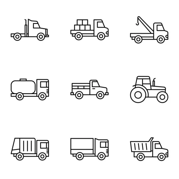 Auto Ikonen Gesetzt Transportarten Auf Weißem Hintergrund Vektorillustration — Stockvektor
