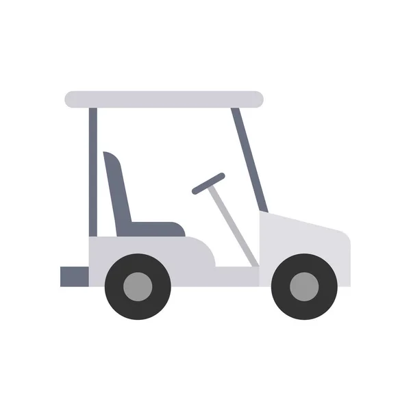 Electric Golf Cart Icon Transportation Golf Cart Pictogram Isolated White — Stock Vector