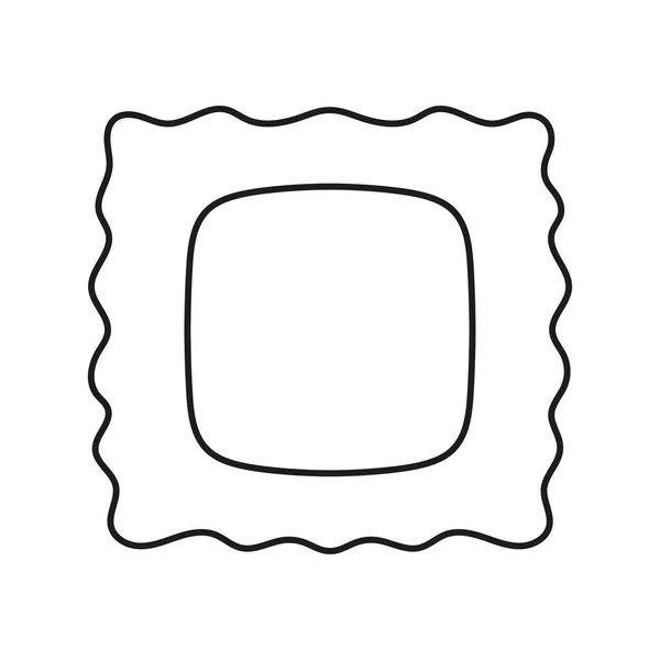 Italský Těstoviny Ikona Obrys Ravioli Těstoviny Izolované Bílém Pozadí Vektorové — Stockový vektor