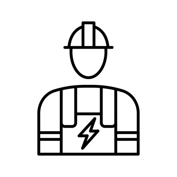 Ikona Inżyniera Elektryka Mistrz Elektryki Technik Serwisowy Piktogram Białym Tle — Wektor stockowy
