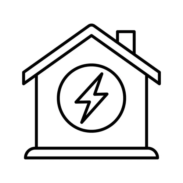 Smart House Technology Icon Green Electricity Power Concept Vector Illustration — Stock Vector