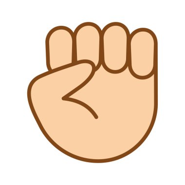 Yumruk, Sıkıştırılmış Yumruk simgesi. Sıkıştırılmış yumruk. Piktogram beyaz arka planda izole edildi. Vektör illüstrasyonu.