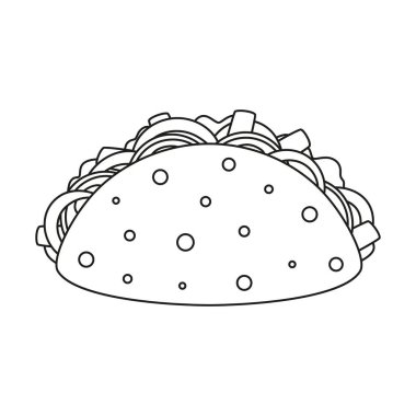 Taco çizgisi çizimi beyaza izole edildi