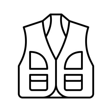 Balıkçı yeleği ikonu. Avcı cep yeleği. Vektör illüstrasyonu