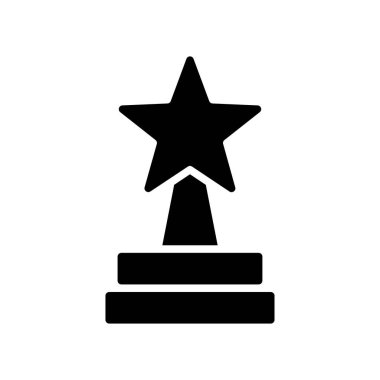 Galibiyet ödülü ikonu. Ödül kupası. Yıldız derecesi. Vektör illüstrasyonu.