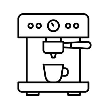 Kahve makinesi ikonu. Kahve makinesi. Vektör İllüstrasyonu.