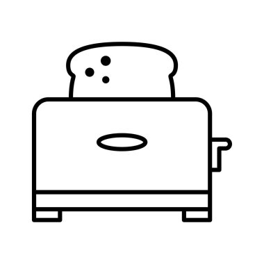 Tost makinesi ikonu. Mutfak Malzemeleri. Vektör illüstrasyonu
