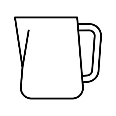 Barista sürahi, süt sürahisi. Kahve hazırlıyorum. Vektör İllüstrasyonu.