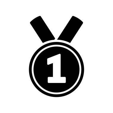 Madalya ikonu. Birincilik ödülü. Vektör illüstrasyonu