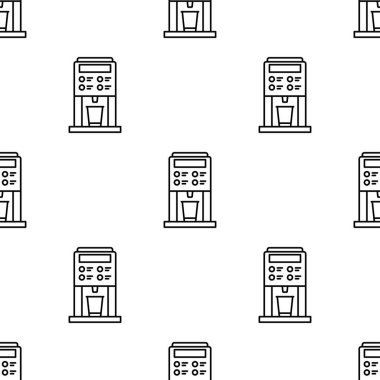 Kahve makinası kusursuz desen. Vektör illüstrasyonu