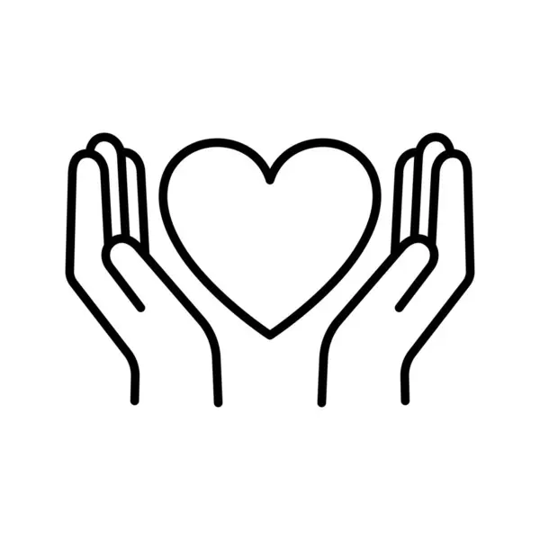 Ikon För Hjärtklappning Hjärträddande Händer Älskar Välgörenhet Hälso Och Sjukvård — Stock vektor