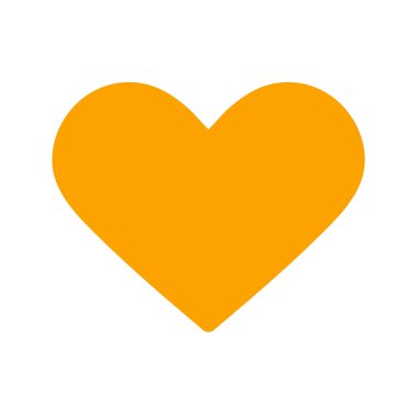 Sarı Kalp ikonu. Aşkın ve Sevgililer Günü 'nün sembolü.