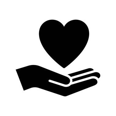 Kalbi tutan eller. Aşk ikonu. İnsanlara sevgi, sadaka ve bağışta bulun. Sevgililer Günü. Vektör illüstrasyonu