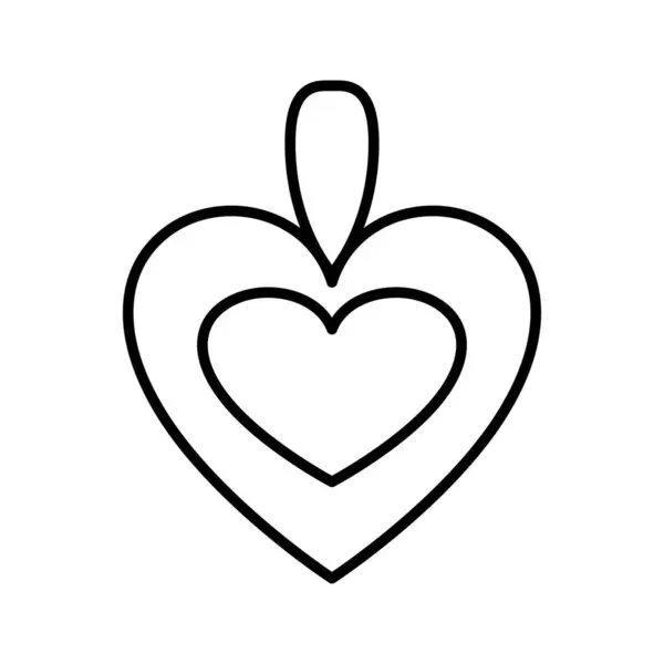 Hjärtmedaljong Ikonen Hängen Hänge Form Hjärta Vektor Illustration — Stock vektor