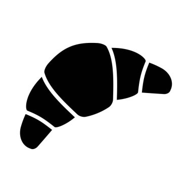 Kruvasan pastane yemek ikonu. Düz stil. Vektör illüstrasyonu