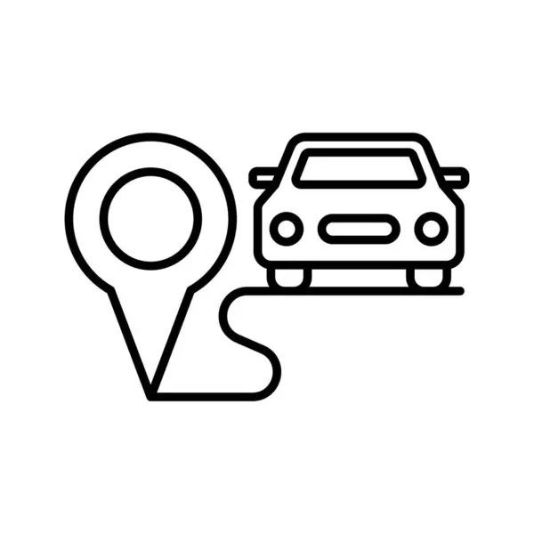 地图上的汽车指示象形文字 出租车 汽车合用或租车地点 矢量说明 免版税图库插图
