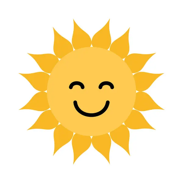 Щаслива Ікона Сонця Милі Усміхнені Літні Сонячні Промені Векторні Ілюстрації Ліцензійні Стокові Ілюстрації