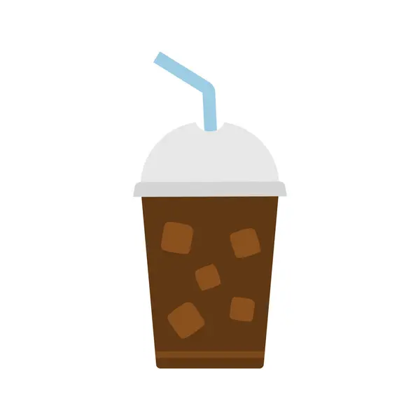 Ice Coffee Icon Cold Drink Plastic Glass Straw Ice Cubes Royalty Free Stock Illustrations