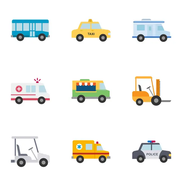 Transport Vehicle Icons Set Model Automobile Vector Illustration Royalty Free Stock Vectors