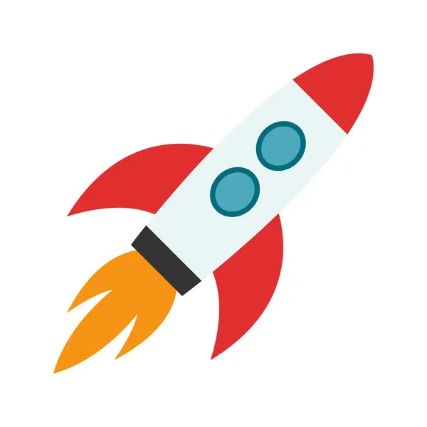 Raketová Kosmická Loď Kosmická Raketa Odpálena Ohněm Koncept Zahájení Podnikání Royalty Free Stock Ilustrace