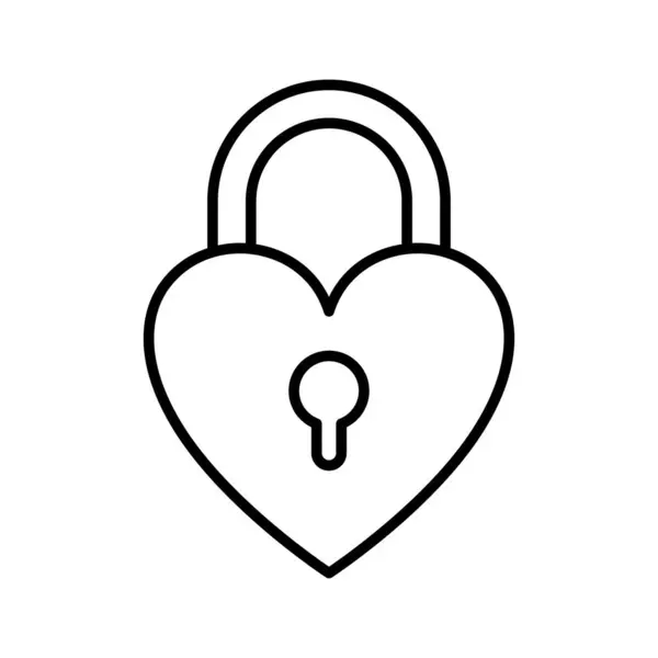 心脏锁定图标 带钥匙孔的心形挂锁 矢量说明 免版税图库插图