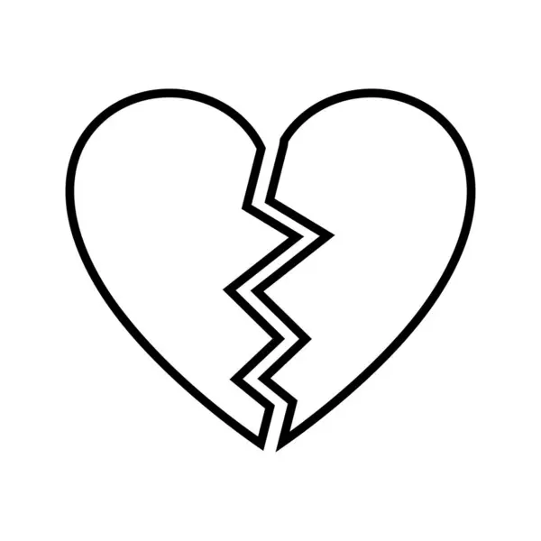 Разбитое Сердце Икона Развода Разбитое Сердце Векторная Иллюстрация Стоковая Иллюстрация