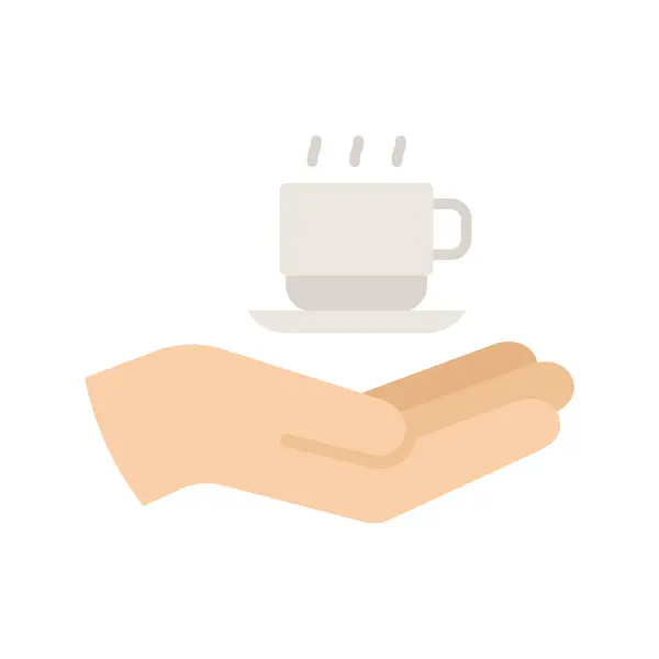 Ręka Trzyma Świeżą Filiżankę Kawy Lub Gorącej Herbaty Gorąca Kawa Wektory Stockowe bez tantiem