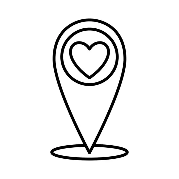 Icono Ubicación Amor Localización Icono Pin Con Forma Corazón Lugares Vector De Stock