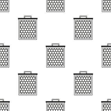 bal peteği çerçevesi, siyah ve beyaz düz vektör illüstrasyonlu hatsız desen