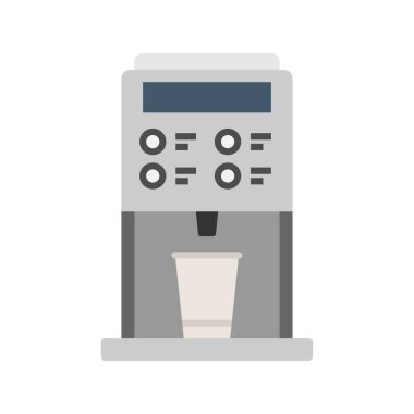Kahve makinesi ikonu. Fincanlı kahve makinesi. Vektör İllüstrasyonu.