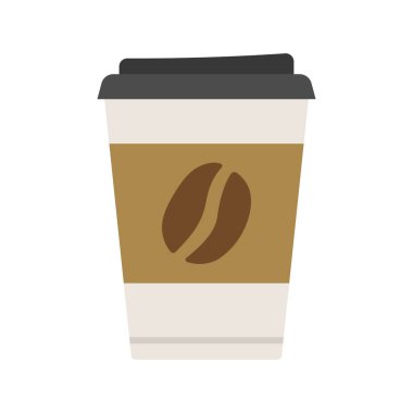 Kağıt kahve bardağı ikonu. Tek kullanımlık kahve fincanı. Vektör İllüstrasyonu.