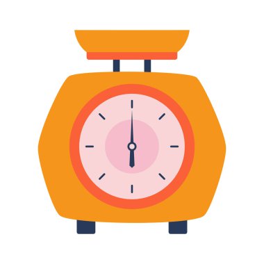 Mutfak pulları beyaz, düz stil, ölçüm aygıtı üzerinde izole