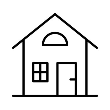 Ev ikonu. Banliyö ev minimalist tasarımı. Vektör illüstrasyonu