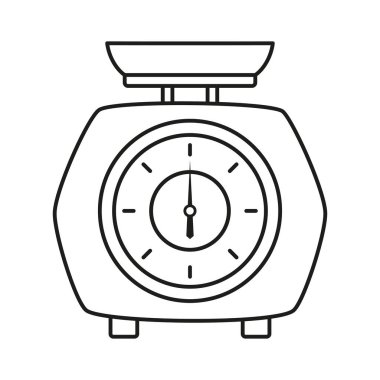 Beyaz arkaplan üzerinde izole mutfak ölçeği, düz biçim