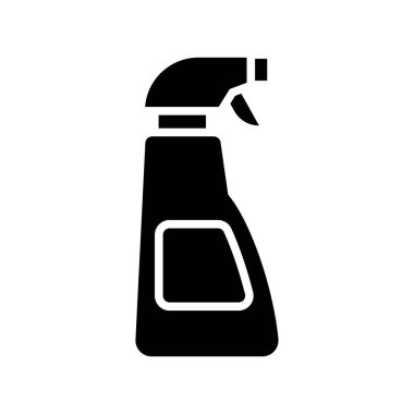 Temizlik spreyi ikonu. Ev kimyasalları. Temizlik ve dezenfekte. Vektör illüstrasyonu