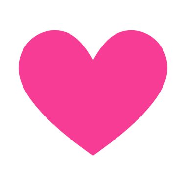 Sevgililer Günü pembe kalp ikonu. Aşk, romantizm ya da sevgililer günü. Beyaz arka planda kalp şekli. Vektör illüstrasyonu.