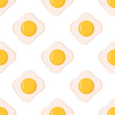 Yağda yumurta, düz vektör çizimi, yemek kavramı...