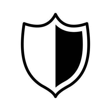 Kalkan simgesi klasik tarzda. Kalkan güvenliğini koruyun. Vektör illüstrasyonu