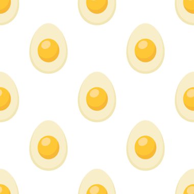 Haşlanmış yumurtayla kusursuz desen, düz vektör çizimi